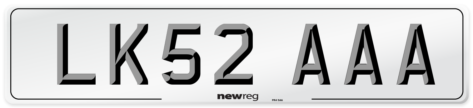 LK52 AAA Number Plate from New Reg